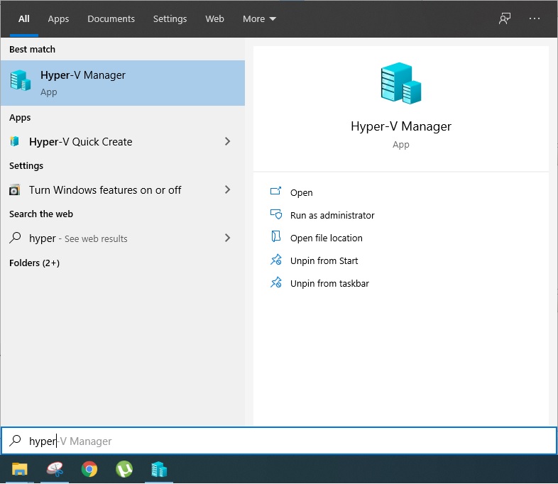 hyper v management tools windows 10